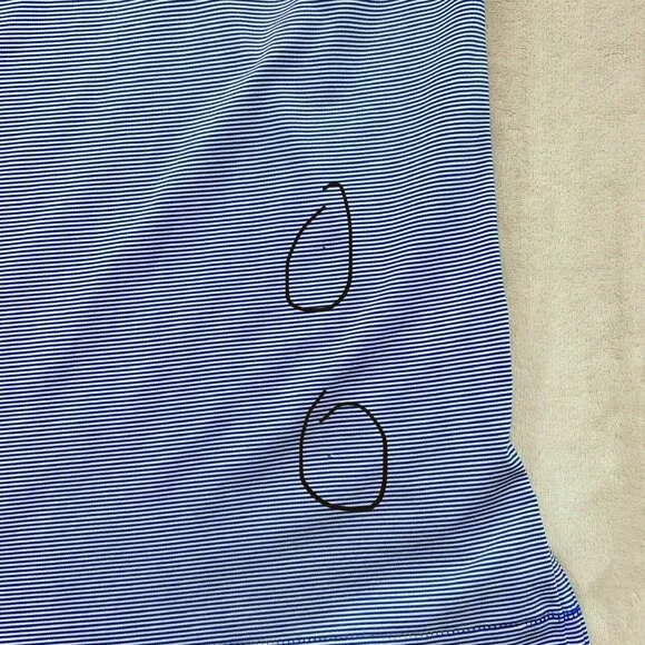 Peter Millar Summer Comfort Mens Medium Striped Polo Blue White Breathable - Picture 6 of 11